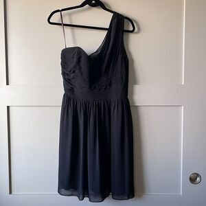 Laundry By Design One Shoulder Mini Dress‎ Women Sz 6 Black Pleated Party Prom
